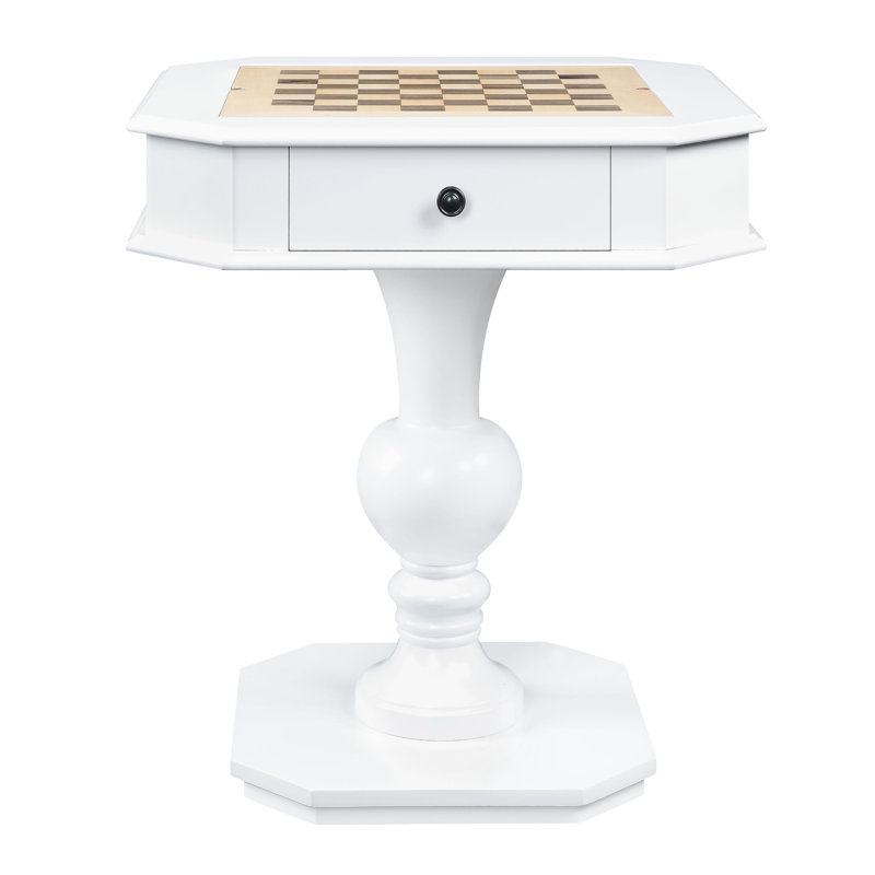 Plethoria Avarice White Game Table with Drawer | Wayfair